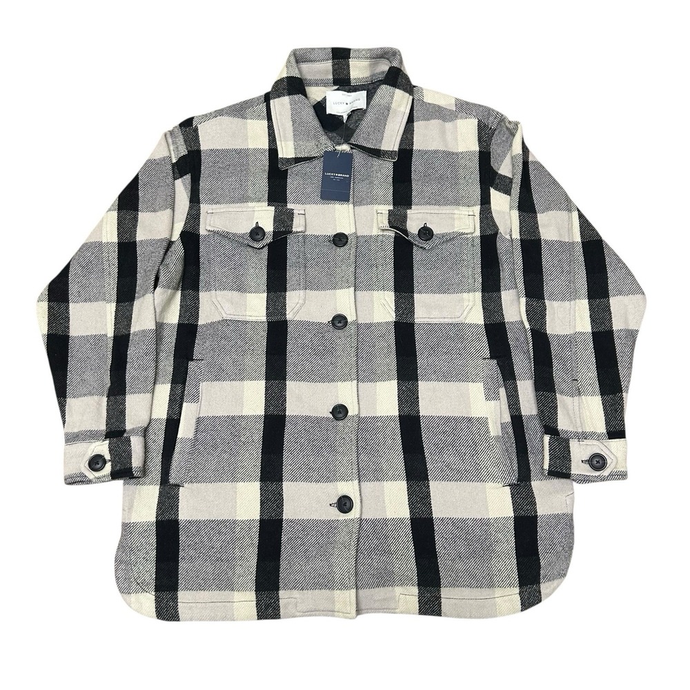 LUCKY BRAND Cotton Thick‎ NEW Plaid Women's Shacket Jacket Casual Everyday $179